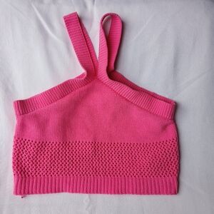 Zara Pink Knit Crop Top Sz S